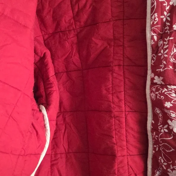 Free People Red and White Bomber Jacket - Picture 7 of 10